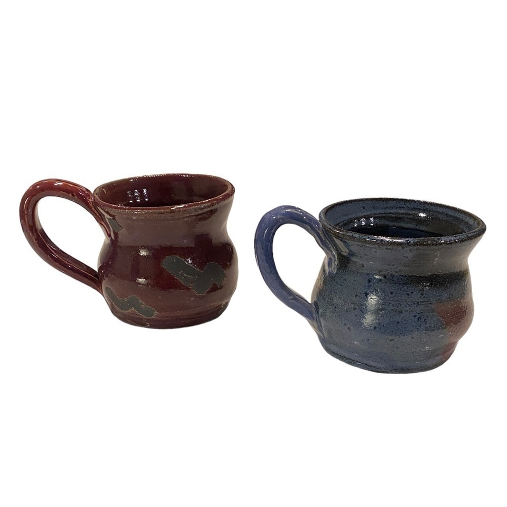 Hand Thrown Pottery Coffee Mug- Set of 2 - Signed by Artist Rustic Farmhouse. - Picture 7 of 12